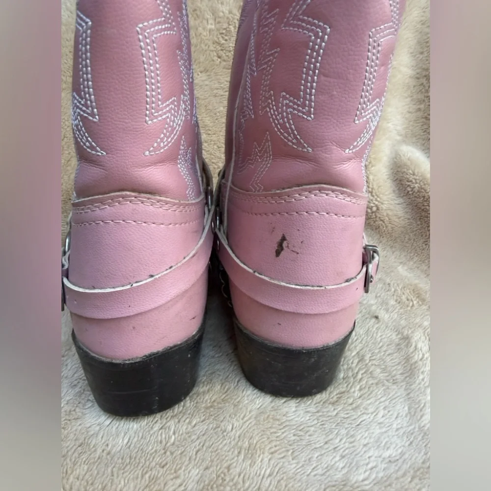 Durango L'il‎ Kids Pink Rhinestone Wrap (Removable) Western Boots Sz 6D EUC